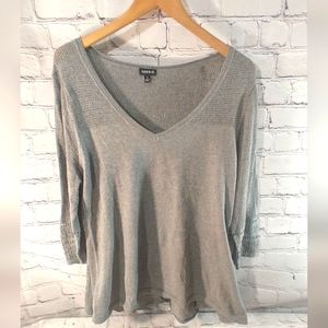 Torrid Pointelle Knit Grey Lightweight Grey Sweater 1X